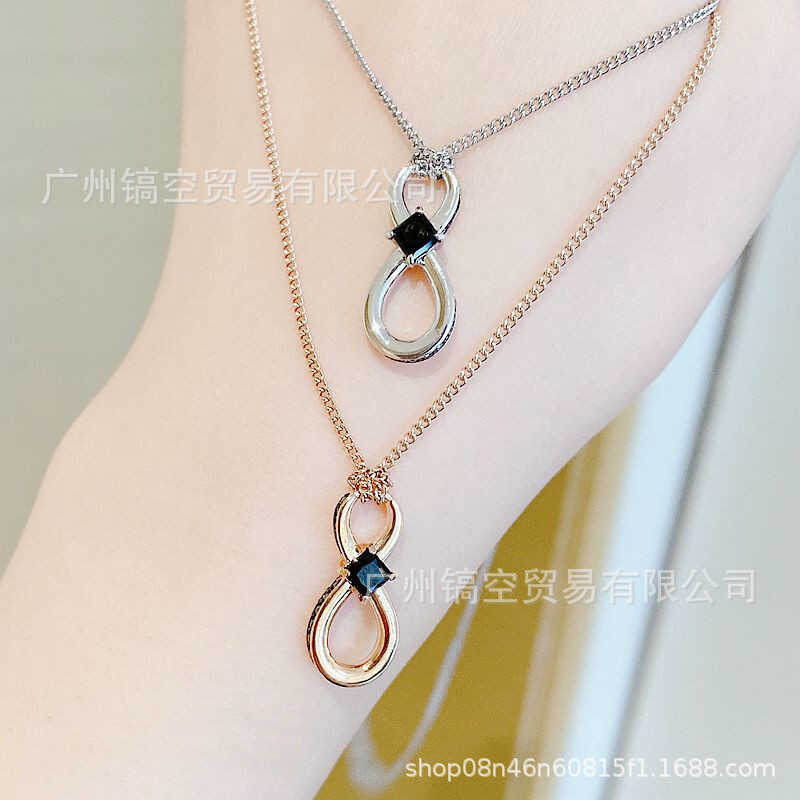 สร้อยคอดั้งเดิม สวารอฟสกี้คริสตัล ออกแบบกระดูก femur คลาสสิกไม่มีหมดสมัย