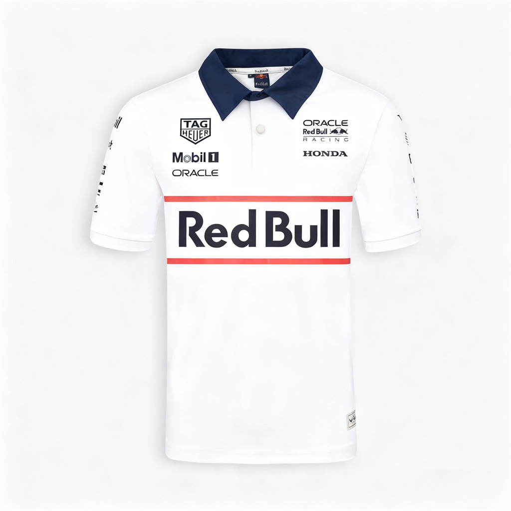 POLOSHIRT F1 TEAM REDBULL HERITAGE BROCKEN สีขาว | เสื้อโปโลผู้ชาย COOL ใหม่ล่าสุด สีขาว | เสื้อทีมร