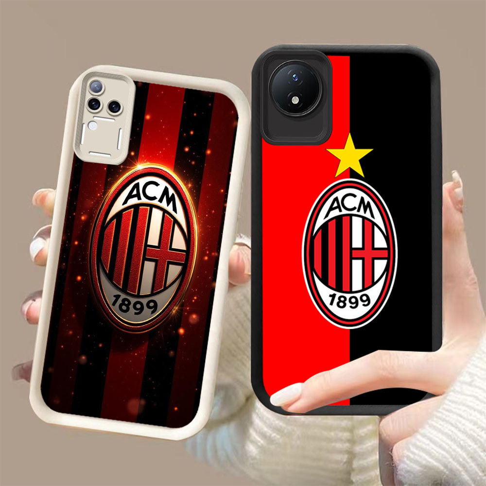 DK-53 AC Milan Silicone Casing สีดําและสีขาวสําหรับ VIVO Y29 Y02a V50 V30E V30 T4 Y02 Y02t Pro 5G
