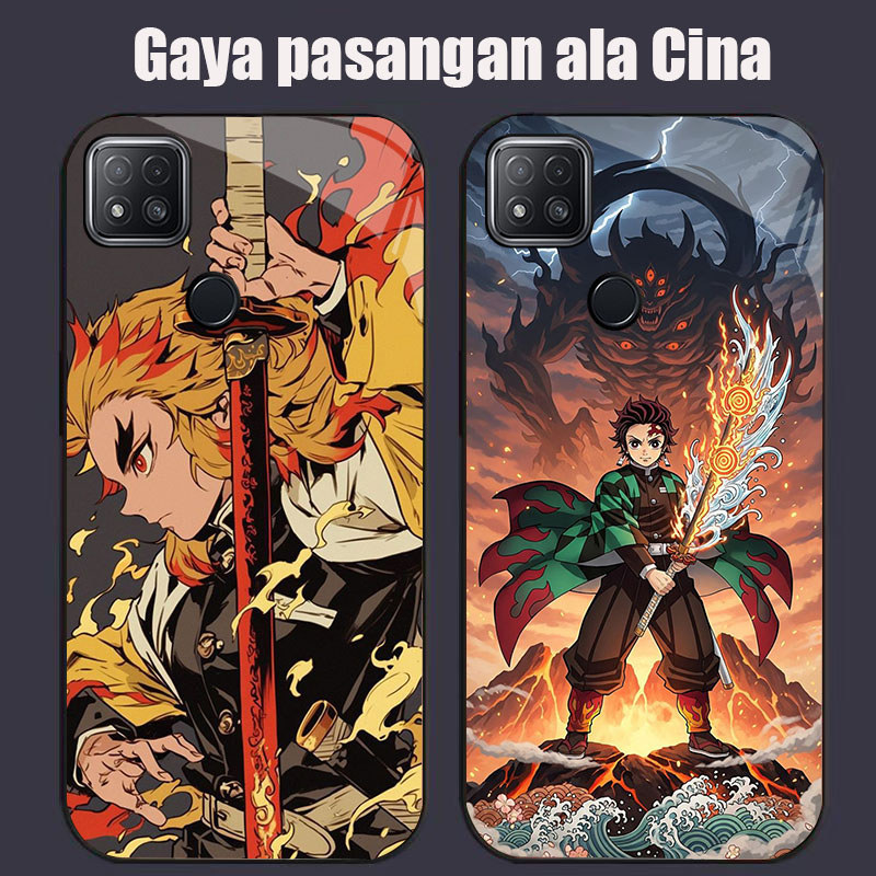 DK-59 Demon Slayer X Casing GLASS soft frame สีดํา Xiaomi Redmi Poco Note 9C 11 8 12 12C 10C C3 10A 