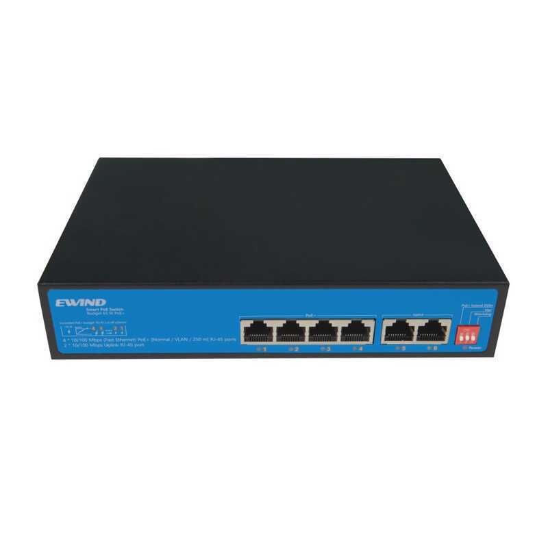 Smart Watchdog poe Switch Gigabit 4+2 พอร์ตไฟฟ้า AI Switch POE