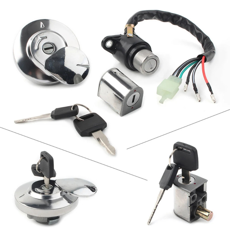 Motorbike Ignition Switch Fuel Gas Cap Helmet Seat Lock Master Keys Set For Honda Rebel 250 CMX250
