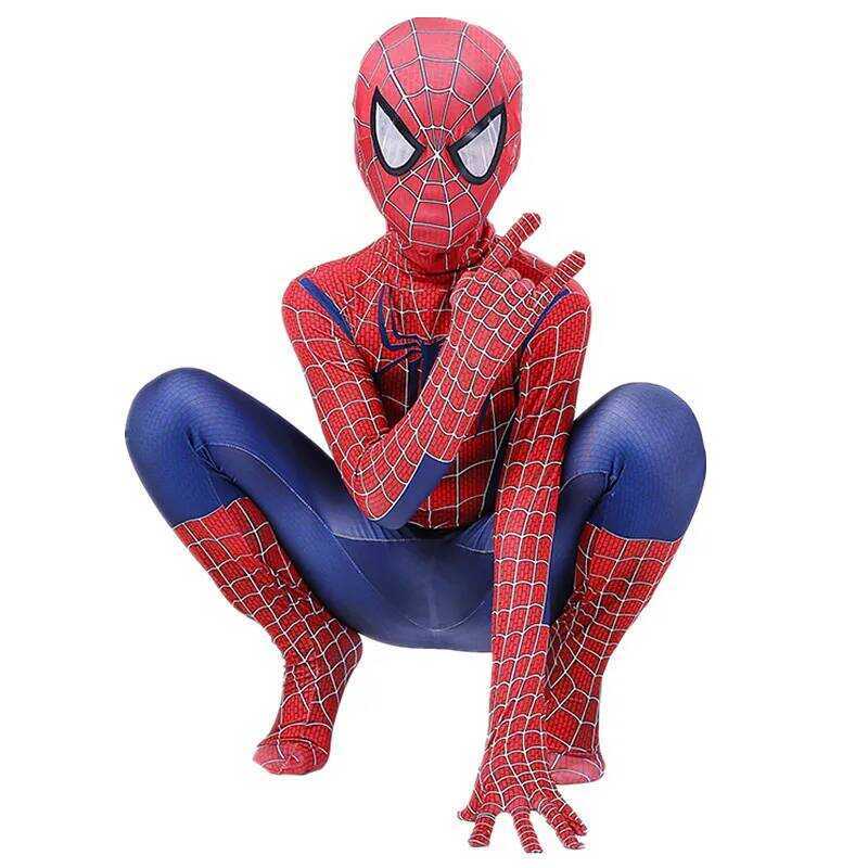 C Boys Spiders Cosplay Mas Costume Spider Web Print Party Erhero Character Onesie Halloween Costume