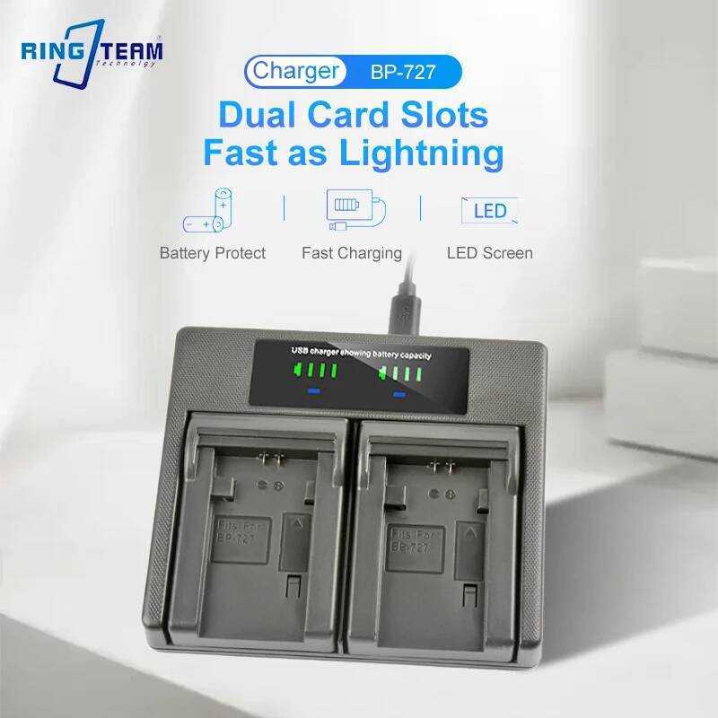 ▥ Bp-727 Bp727 BP 727 แบตเตอรี่ USB Dual Charger สําหรับ Canon Bp-709 Bp-718 Bp-745 VIXIA HF R3
