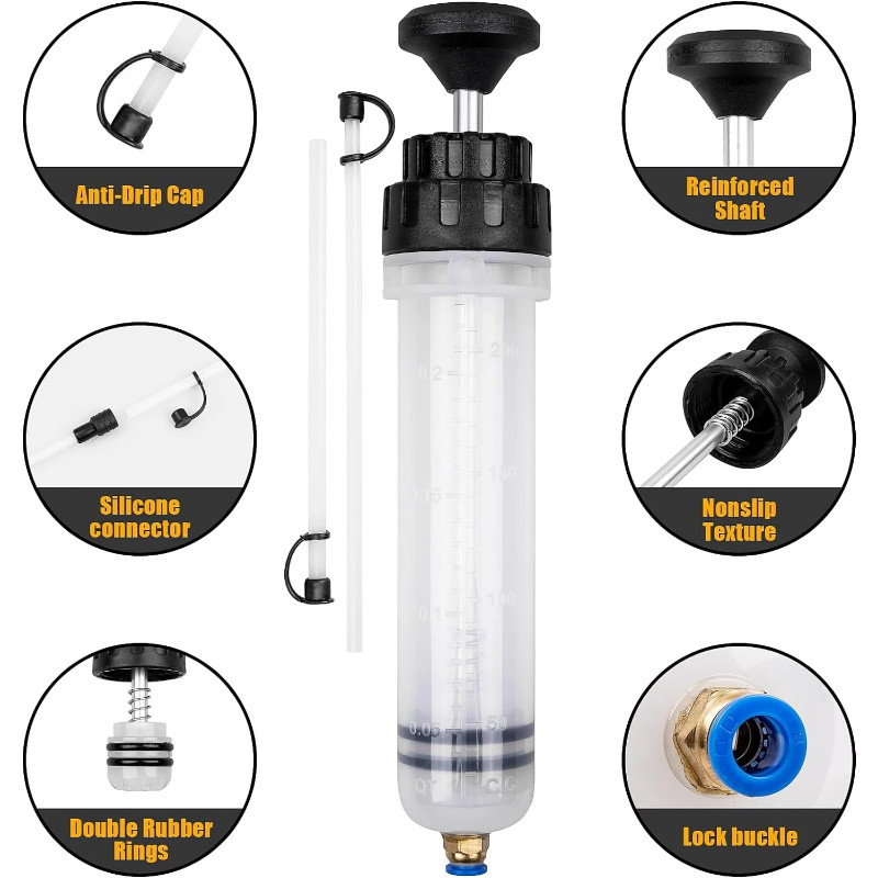 500Ml / 200ML Large Capacity Extraction&Fill Pumb, Syringe Style Manual Automotive Pump,Gear Oil, a
