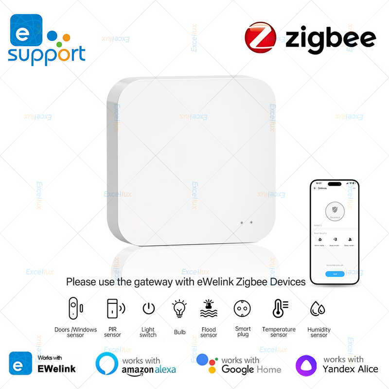 Zigbee 3.0 Gateway Hub Wireless Bridge ewelink App Smart Home Automation ทํางานร่วมกับ Alexa Google 