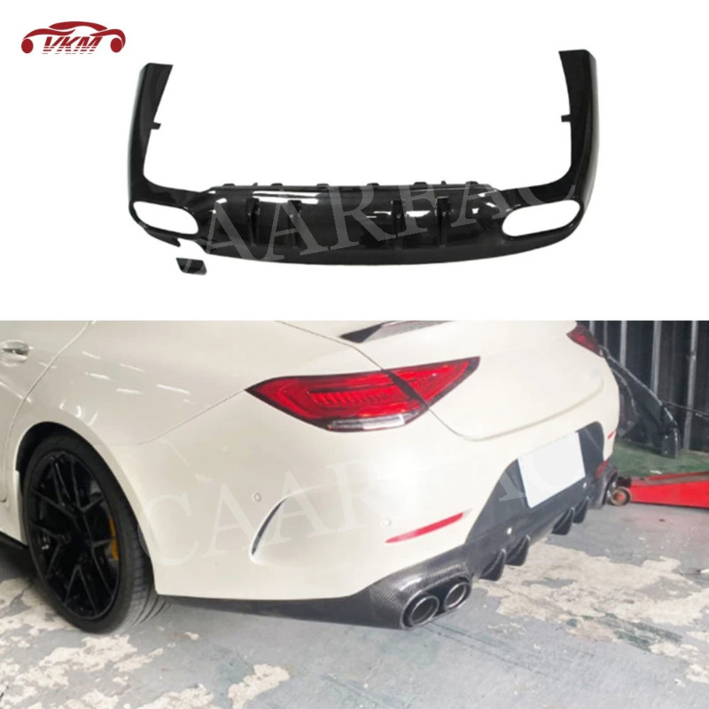 Carbon fiber Rear Lip Diffuser For Mercedes Benz CLS Class W257 CLS260 300 350 450 CLS53 AMG Style