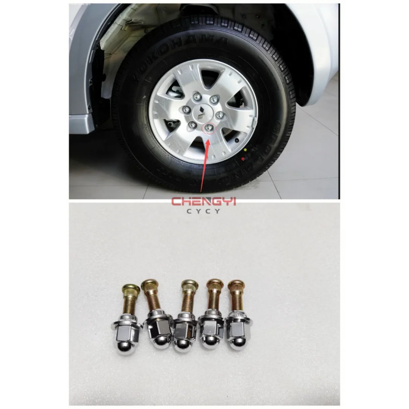 5PC Tire Screw Cap Bolts Nuts Fit For Pajero Montero V31W V32W V33W V43W V63W V73W V93W V97W MB0576