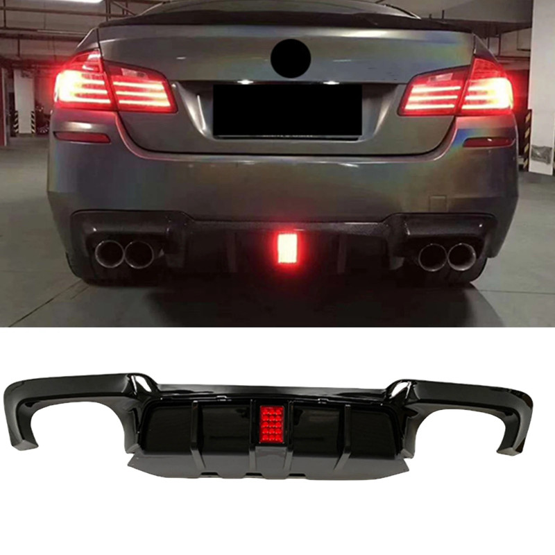 Car Rear Lip Boot Exhaust Splitter Diffuser Spoiler For BMW 5 Series F10 F11 F18 M Sport 2010 2011