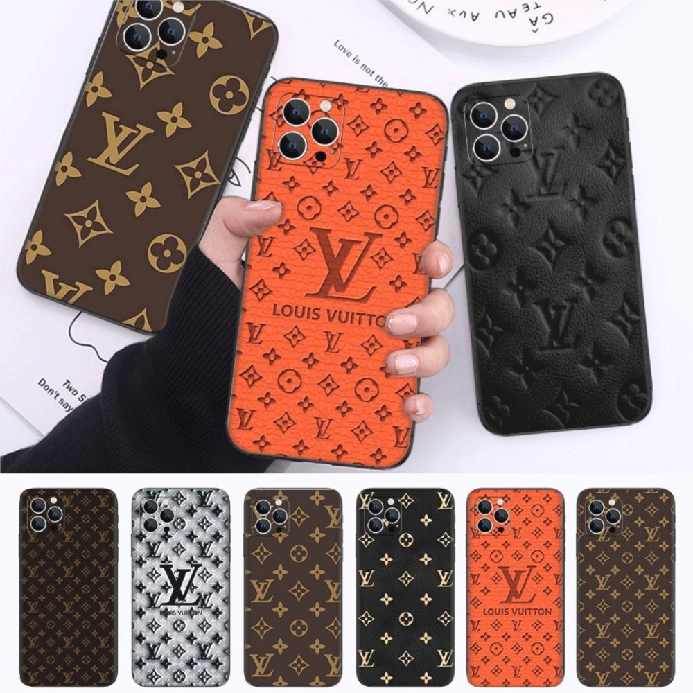 N23 คลาสสิก LV รูปแบบผ้าใบสําหรับ iPhone 14 15 16 Pro Plus Max ความเข้ากันได้ TPU Spot สีดําพลาสติก 