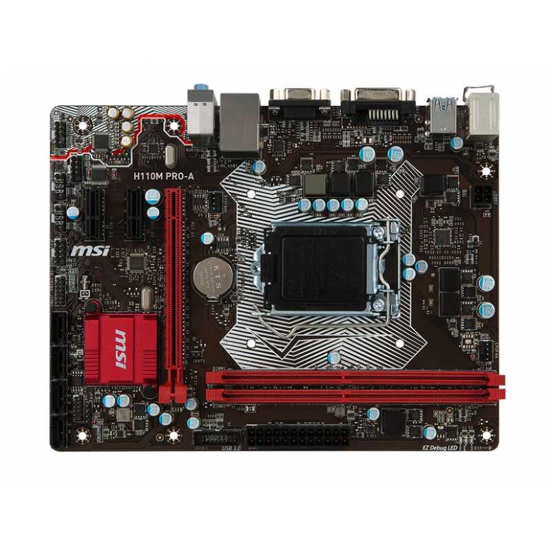 MSI H110M PRO-A เมนบอร์ดเดสก์ท็อป LGA 1151/DDR4 สําหรับ Intel H110 รองรับ 6/7 SATA III เดิมใช้เมนบอร