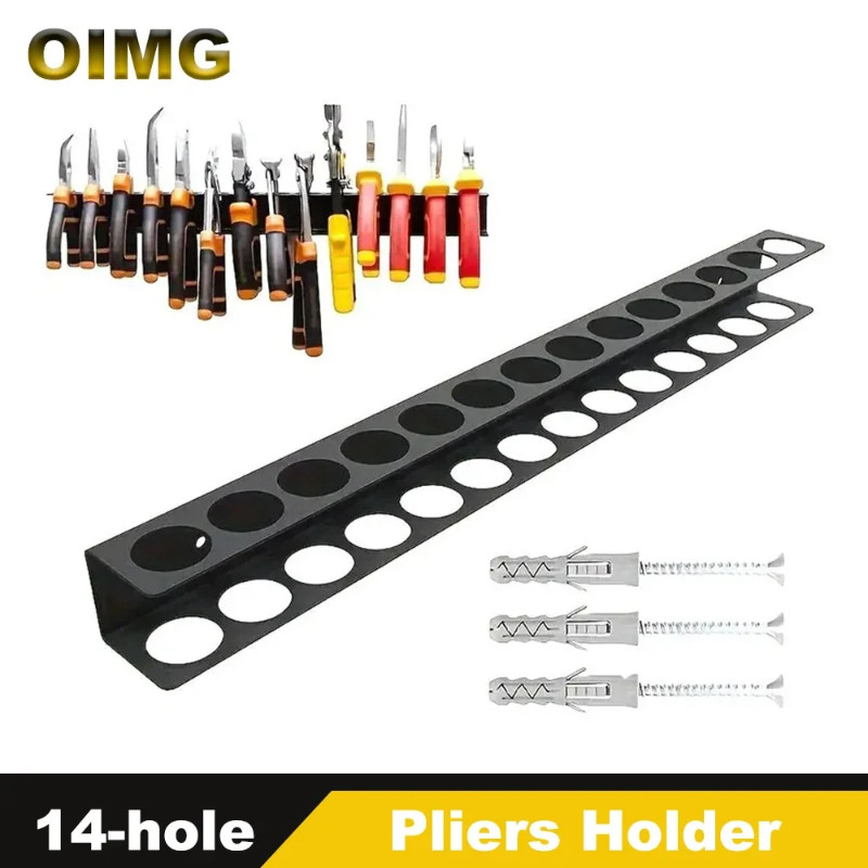 Wall-mounted Pliers Holder Hardware Tool Organizers 14 Slots Plier Hammer Rack Screwdriver Plier St