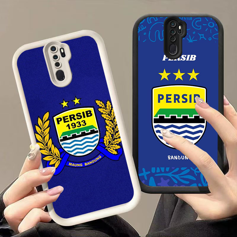 DJ-4 AING PERSIB ฟุตบอล club ปลอกซิลิโคนสีดําและสีขาวสําหรับ OPPO Reno 8T A5 2Z F11 A9 2F 2020 Pro 5
