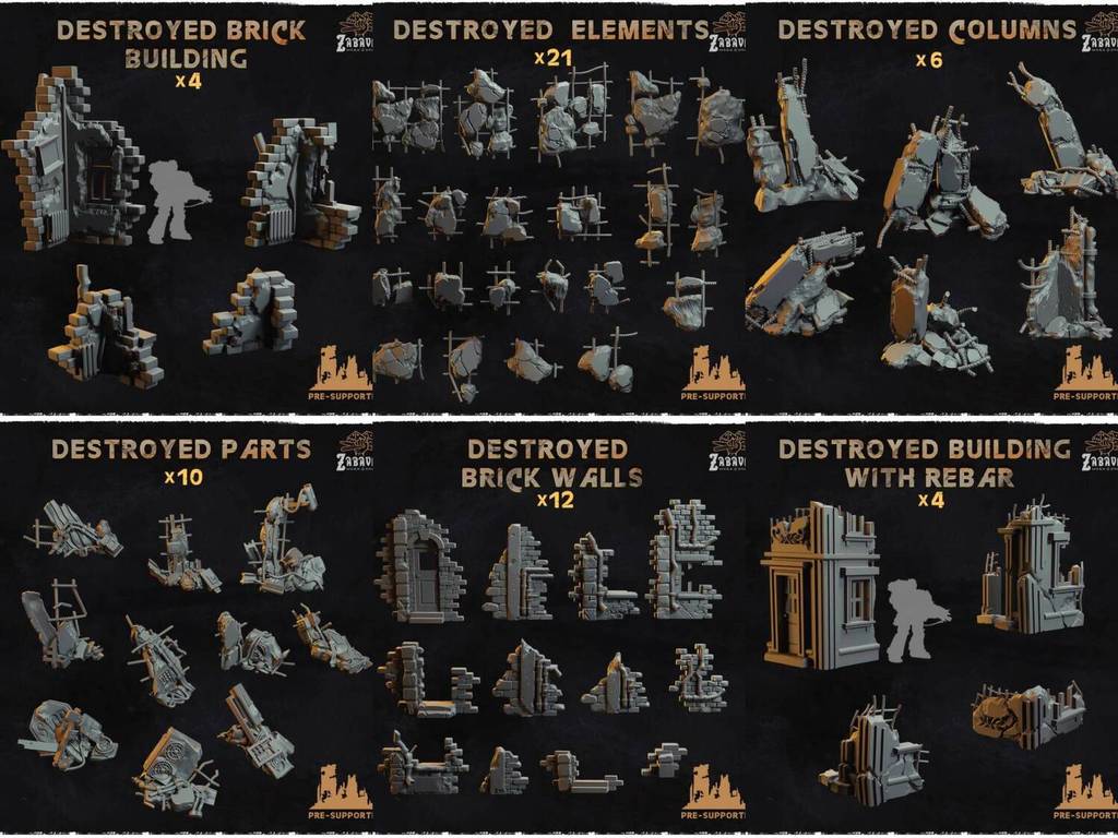 [DND] Ruins Scene Accessories Warhammer DND Running Team Board Game Chess Piece DIY Universal Terrai