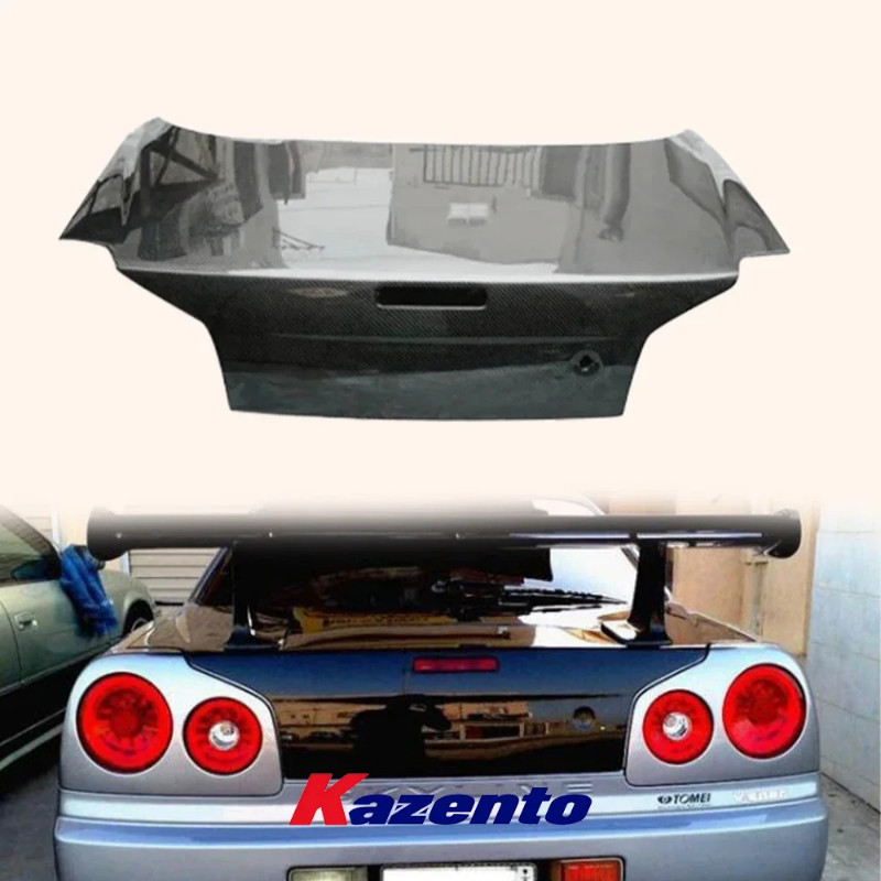 For Nissan Skyline R34 GTR GTT OE Style Rear Trunk Boot Lid Carbon Body Kits