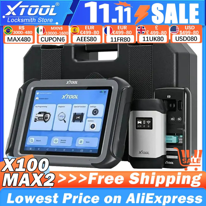 Xtool X100MAX2 Immo Key Programmer ECU Programming Scanner OBD2 All System Diagnostic Tools 42+Rese