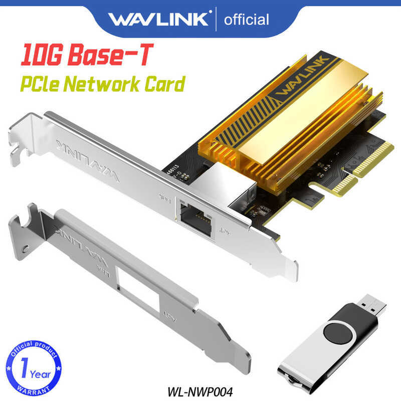 WAVLINK 1G/2.5G/5G Base-T การ์ดเครือข่าย PCIe, 1000/100/10Mbps PCI Express Ethernet Adapter RTL8111H