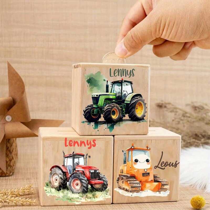 C Personalized Kids Money Box With Name Kids Money Boxes Coin Collection Box Wooden Coin Bank Child