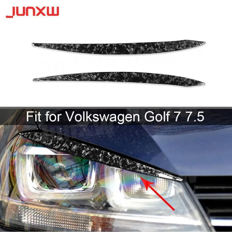 Carbon Fiber Front Lamp Eyebrow Headlight Covers for Volkswagen VW Golf 7 7.5 VII MK7 MK7.5 2013 -