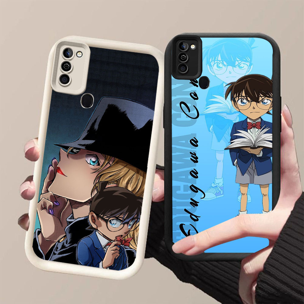 DJ-18 Detective Conan ปลอกซิลิโคนสีดําและสีขาวสําหรับ Infinix Tecno Note HOT Spark 60 50S 40 50X Pro
