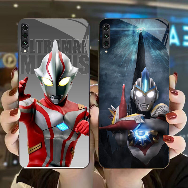 DK-79 Ultraman Casing GLASS soft frame สีดํา Samsung Note A70 10Plus A7 A70S A10 A02 A50 10 2018 Pro