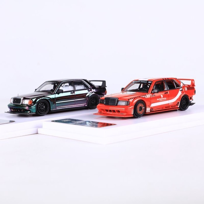 DCM 1: 64 Mercedes-Benz 190E W201 Electroplating ดัดแปลงจําลองรถรุ่นคอลเลกชันเครื่องประดับ