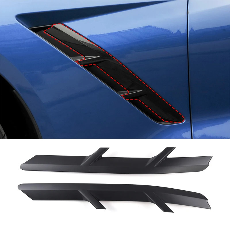 For Chevrolet Corvette C7 2014-2019 ABS Automotive Styling Side Fender Air Vent Frame Decorative Co