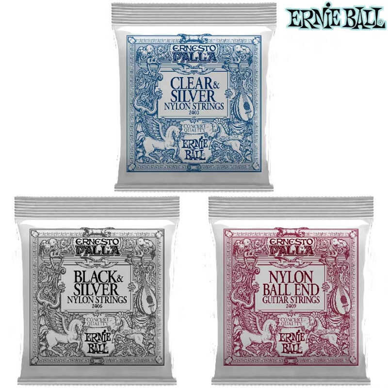 Ernie Ball เส้นใยไนลอนสําหรับเครื่องดนตรีคลาสสิก Strings ชิ้นส่วนกีตาร์