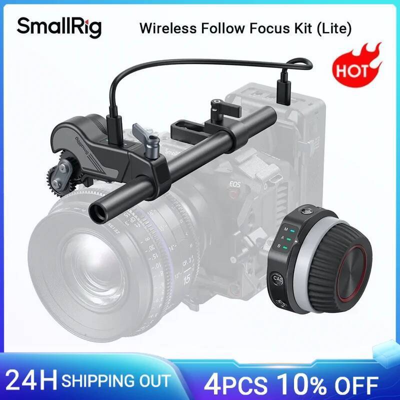 SmallRig Wireless Follow Focus Kit (Lite) พร้อมตัวควบคุม Handwheel & Receiver Motor, A/B Stops, สําห