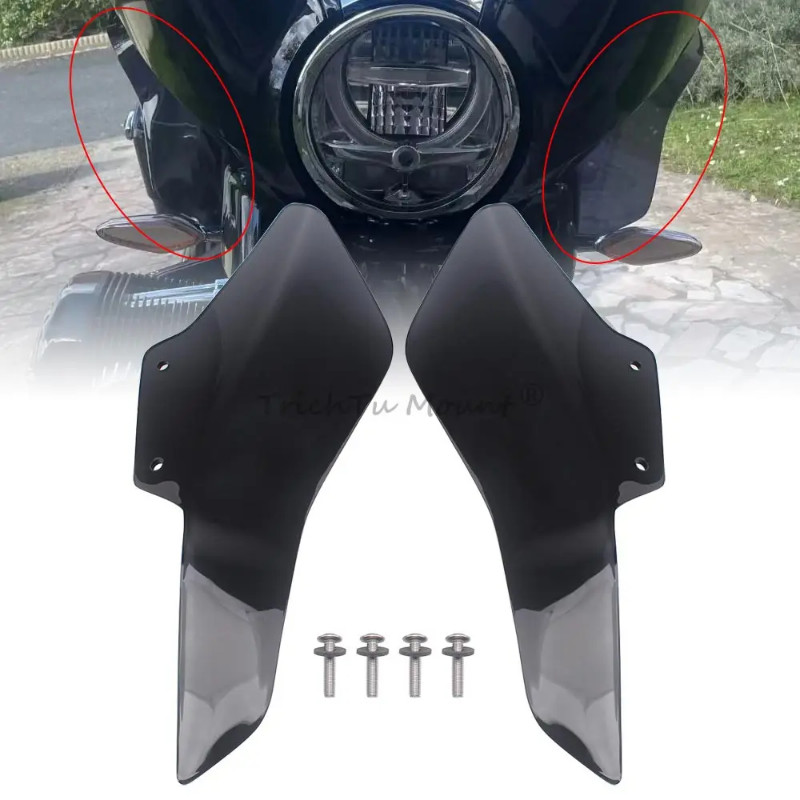1 Pair Motorcycle Fairing Side Air Wind Deflectors Black For BMW R18 B R18B Bagger 2021-2024 BMW R1