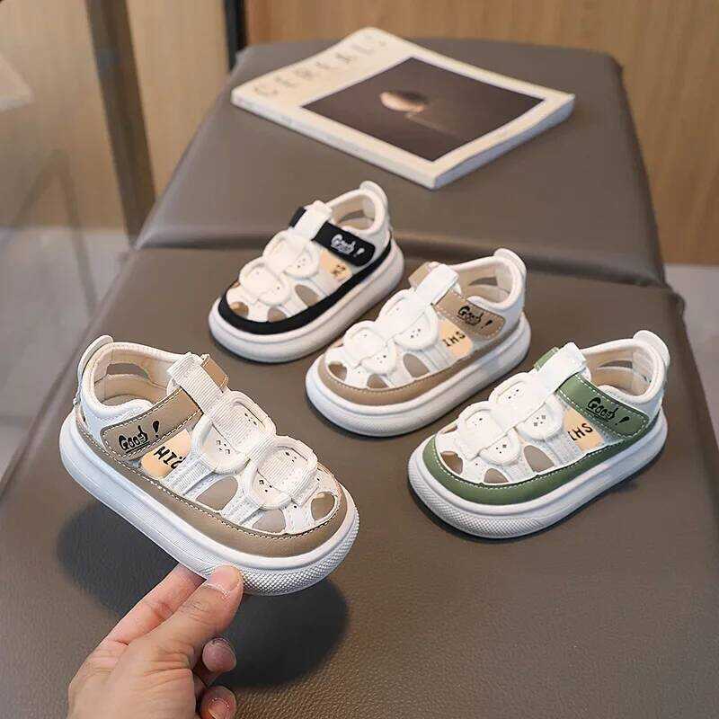 C 2024 Summer Children Shoes Boys Soft Soles Beach Shoes Girl Baby Closed Toe Anti-Kick Kids Sandal