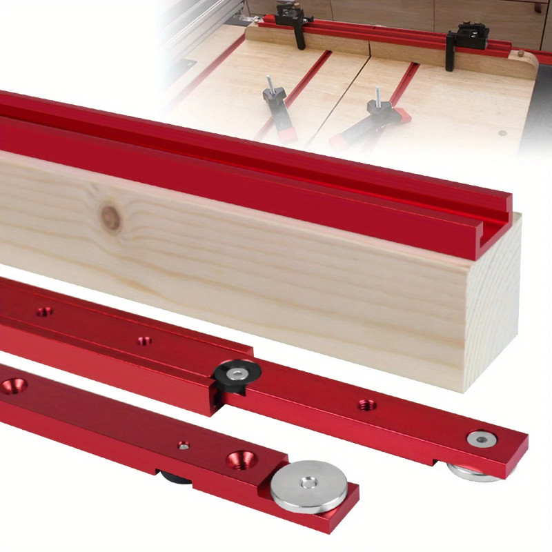 2pcs Aluminium T-track Slot Miter Track and Miter Bar Slider Kit - Table Saw Miter Gauge Rod T-Bar
