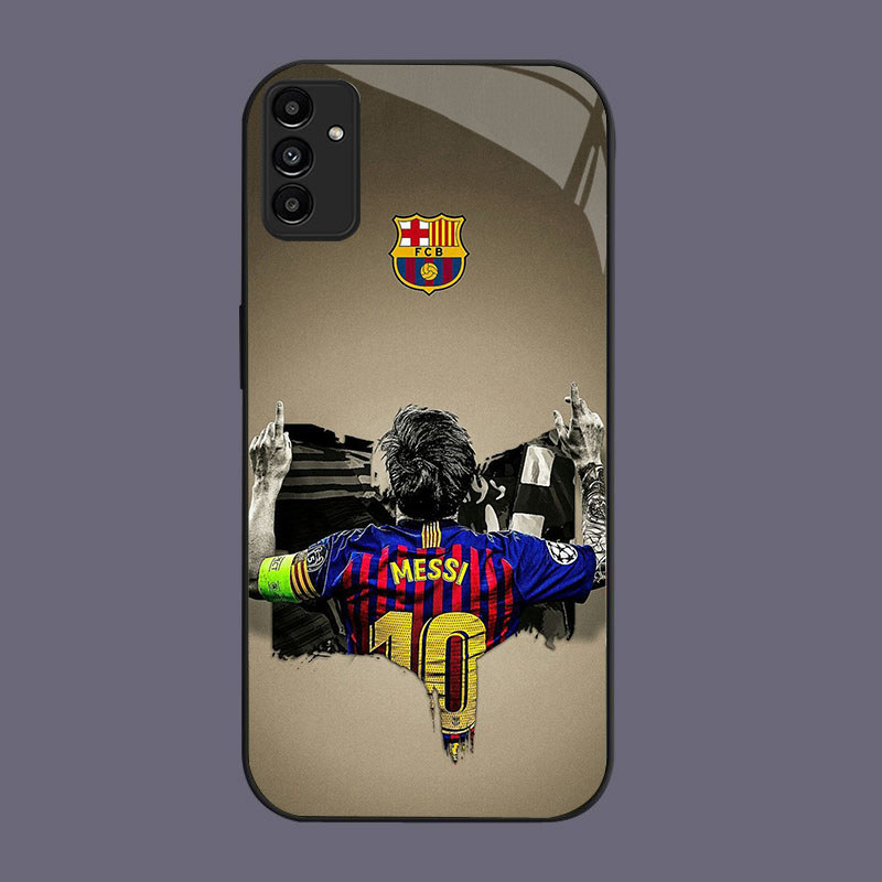 DJ-27 Legendary messi Casing GLASS soft frame สีดํา Samsung A34 A24 A05S S21 M15 A25 A35 FE A04S A15