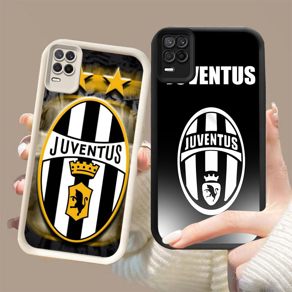 DK-68 JUVENTUS ปลอกซิลิโคนสีดําและสีขาวสําหรับ OPPO Realme Narzo 30 A54 8S V13 8 Q3 Pro 5G