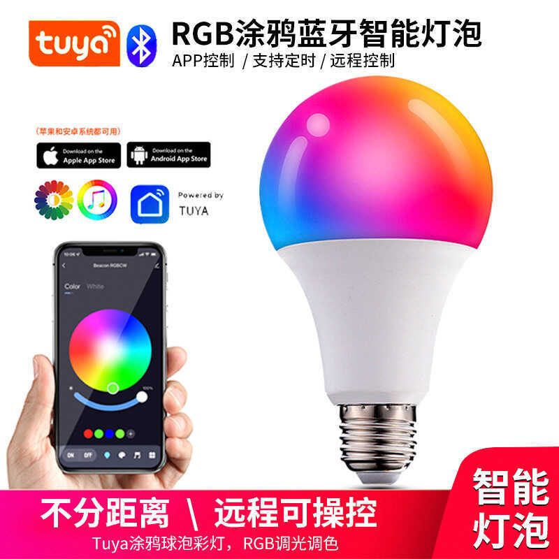 หลอดไฟ Led สมาร์ทเปลี่ยนสีหลอดไฟ RGB e27 สกรูเปลี่ยนสีได้สีสันบรรยากาศ RGB หลอดไฟ