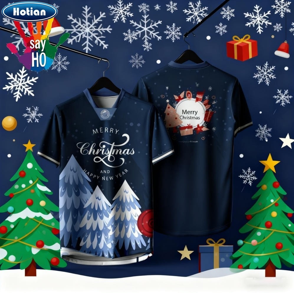 มาใหม่! เสื้อยืดคริสต์มาส NFL คอปกย้อนยุค - เหมาะสําหรับการชุมนุมครอบครัว