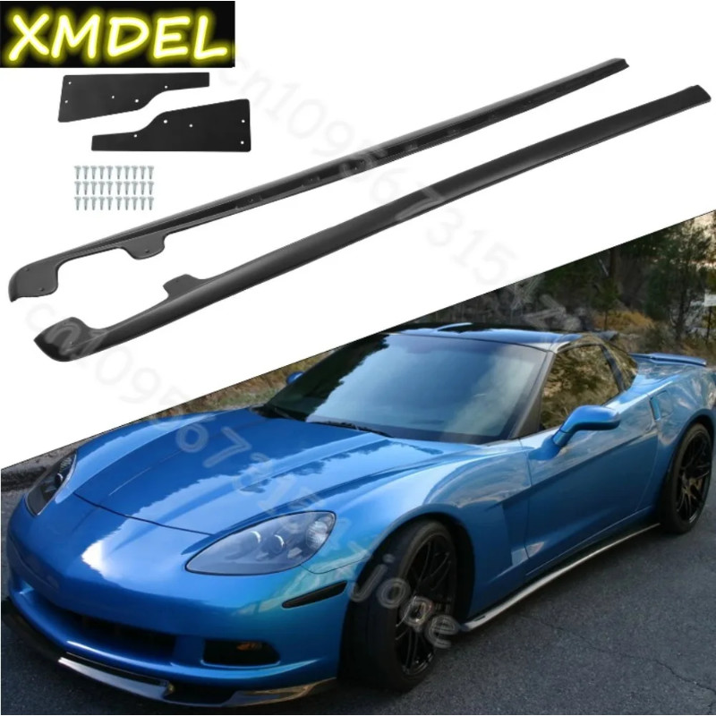 Matte For 05-13 Corvette C6 Base ZR1 Style Side Skirts Rocker Panel Mud Flaps Not applicable to wid