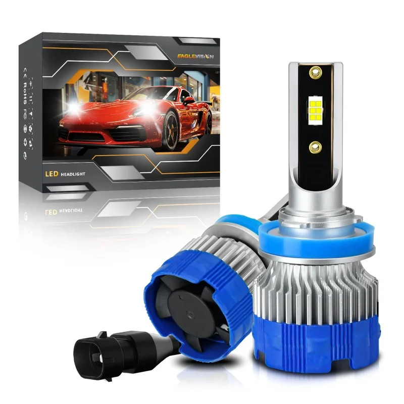 1pair K7S 6Side  LED Headlight Super Bright spotlight H1 H4 H7 H11 9005 9006 LED bulb 2500W high-po