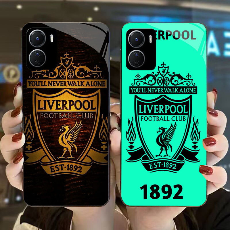 DJ-23 FC Liverpool Casing GLASS soft frame สีดํา VIVO iQOO Y16 Z9X Y17S Y15S Y15A Y56 Y36i Y01 Y36 U
