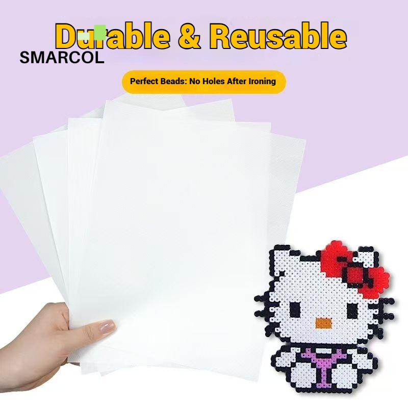 4/8/12 ชิ้น Matte Finish Perler ลูกปัดกระดาษรีดผ้า Semi-Transparent Reusable Parchment 20x15 ซม.