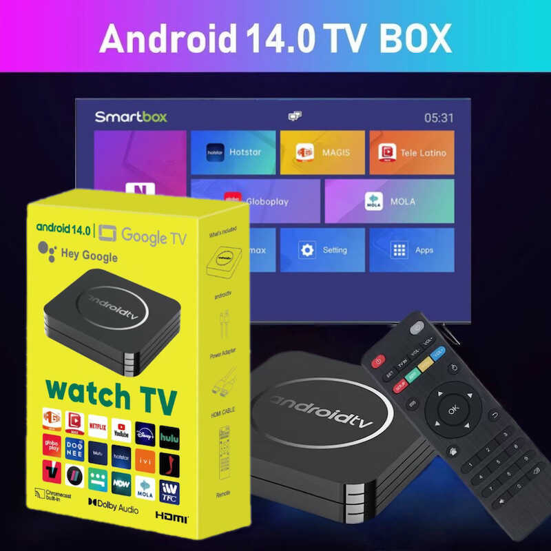 Q3 กล่องการค้าต่างประเทศ Network Set-Top Box 14.0 HD TV 4K Network Player TVBOX