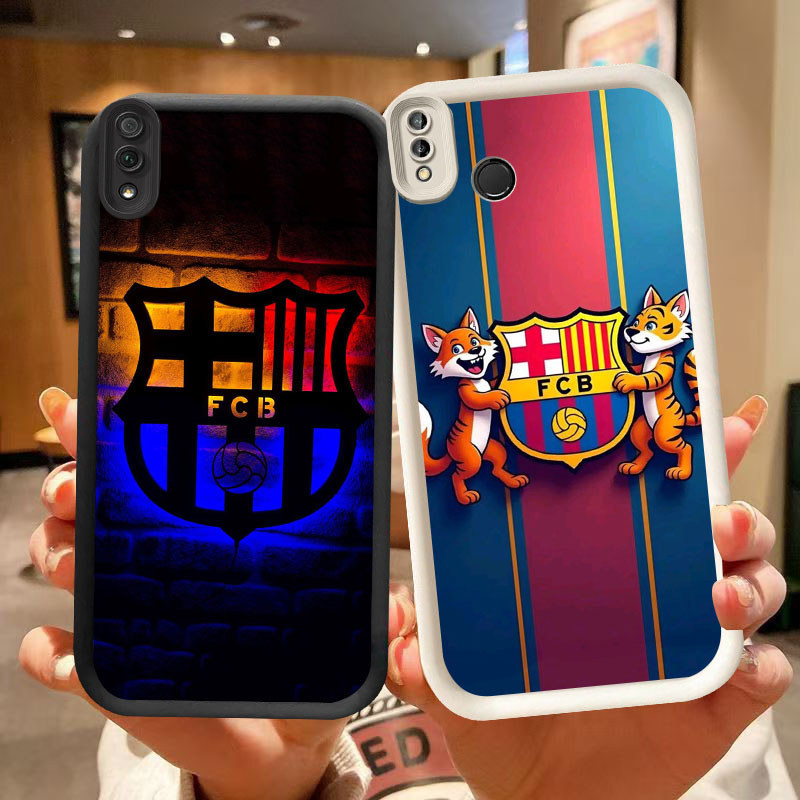 DK-62 FC โลโก้บาร์เซโลน่าปลอกซิลิโคนสีดําและสีขาวสําหรับ VIVO Y81S Y66 Y91 Y95 Y91i V9 Y81 Y93 Y91C