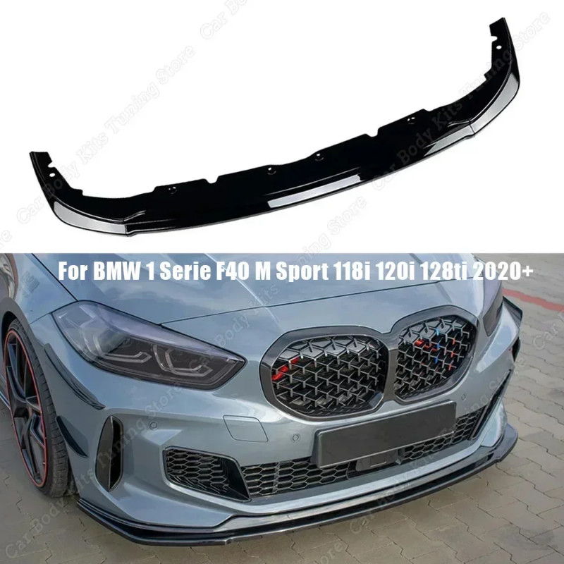 For BMW F40 3Pcs Car Front Bumper Splitter Lip Diffuser Spoiler 1 Series 118i 128ti M135i M Sport B