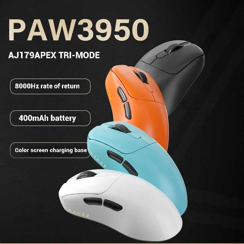 Black Jue aj179apex Gaming Gaming Mouse ไร้สายบลูทูธสามโหมดน้ําหนักเบาพร้อมฐานชาร์จ