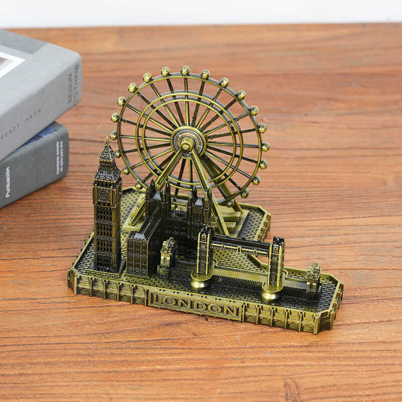 Creative London Eye Big Ben London Bridge โลหะอาคารของที่ระลึกท่องเที่ยวเดสก์ท็อปตกแต่งของขวัญ Shop 