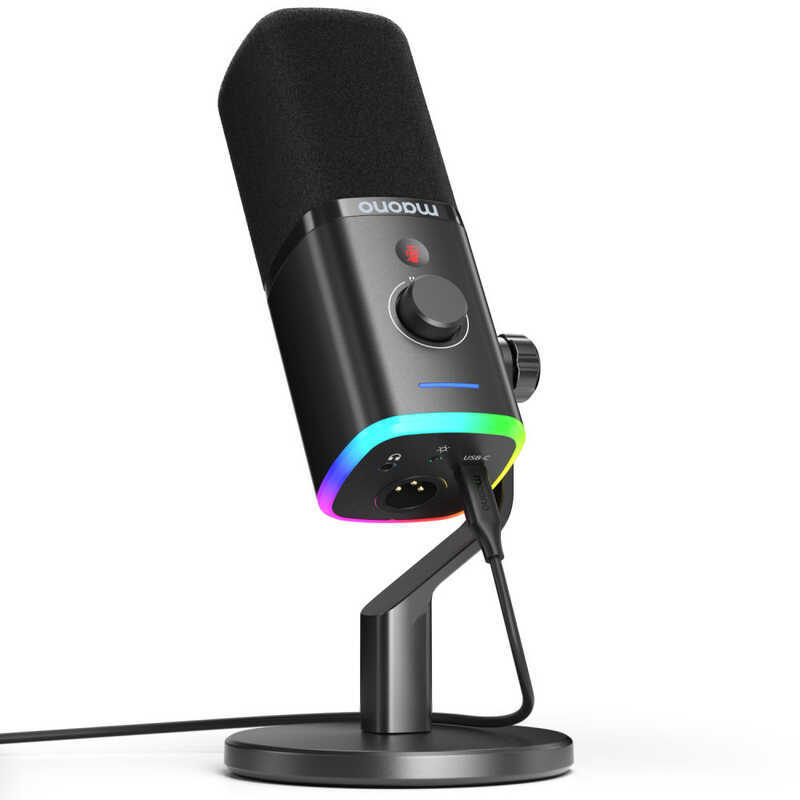 Manila MAONO PD100X RGB USB&XLR Dual Mode USB Dynamic ,ตัดเสียงรบกวนไมโครโฟนสําหรับเล่นเกม PC,USB-C 