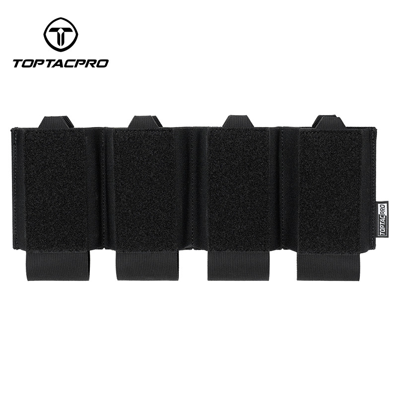 TOPTACPRO Tactical Quad 556 Mag Pouch Elastic Band น้ําหนักเบา Multi-pocket Tactical Mag Compartment