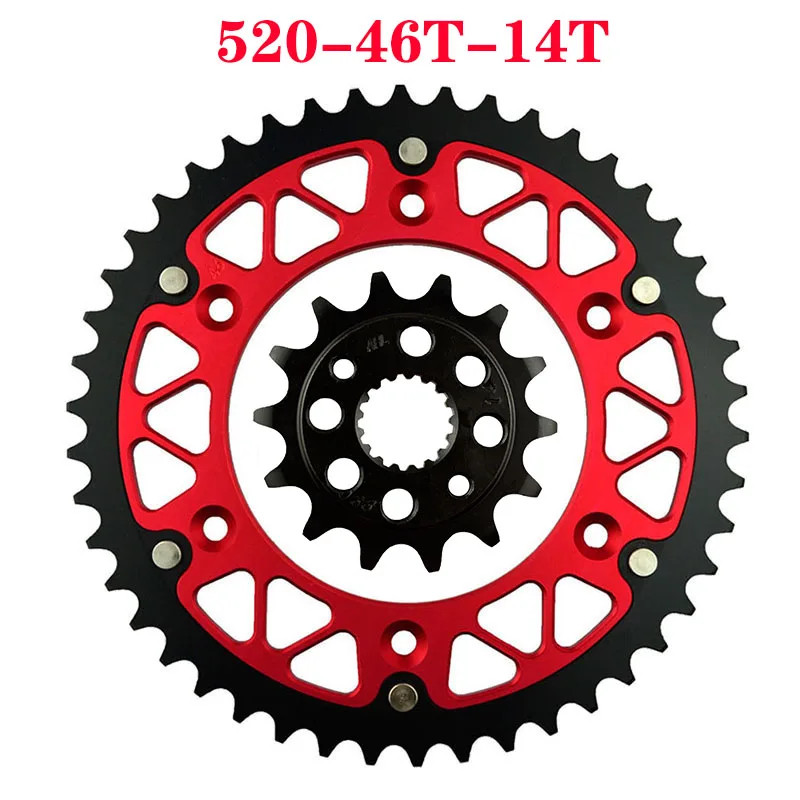 AHL 520 Motorcycle 45T~52T Front & Rear Sprocket For HONDA XR400R XR400 XR 400 R 400R 1996-2005