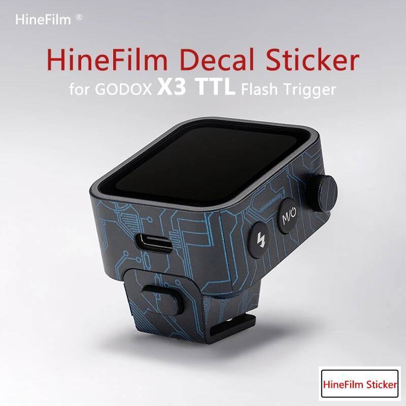 Hinefilm ผิวสําหรับ Godox X3 ไร้สายแฟลชทริกเกอร์สติกเกอร์พรีเมี่ยมรูปลอกผิวสําหรับ Godox X3 X3-C แฟล