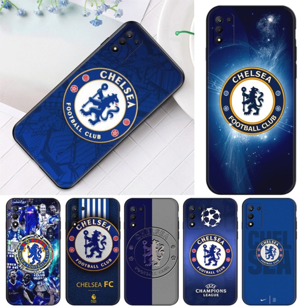W1 Chelsea Club สําหรับ Realme 3 5 6 7 8 Pro 5i 5s Q 6i 7i ความเข้ากันได้ TPU Spot พลาสติกสีดํากรณีน